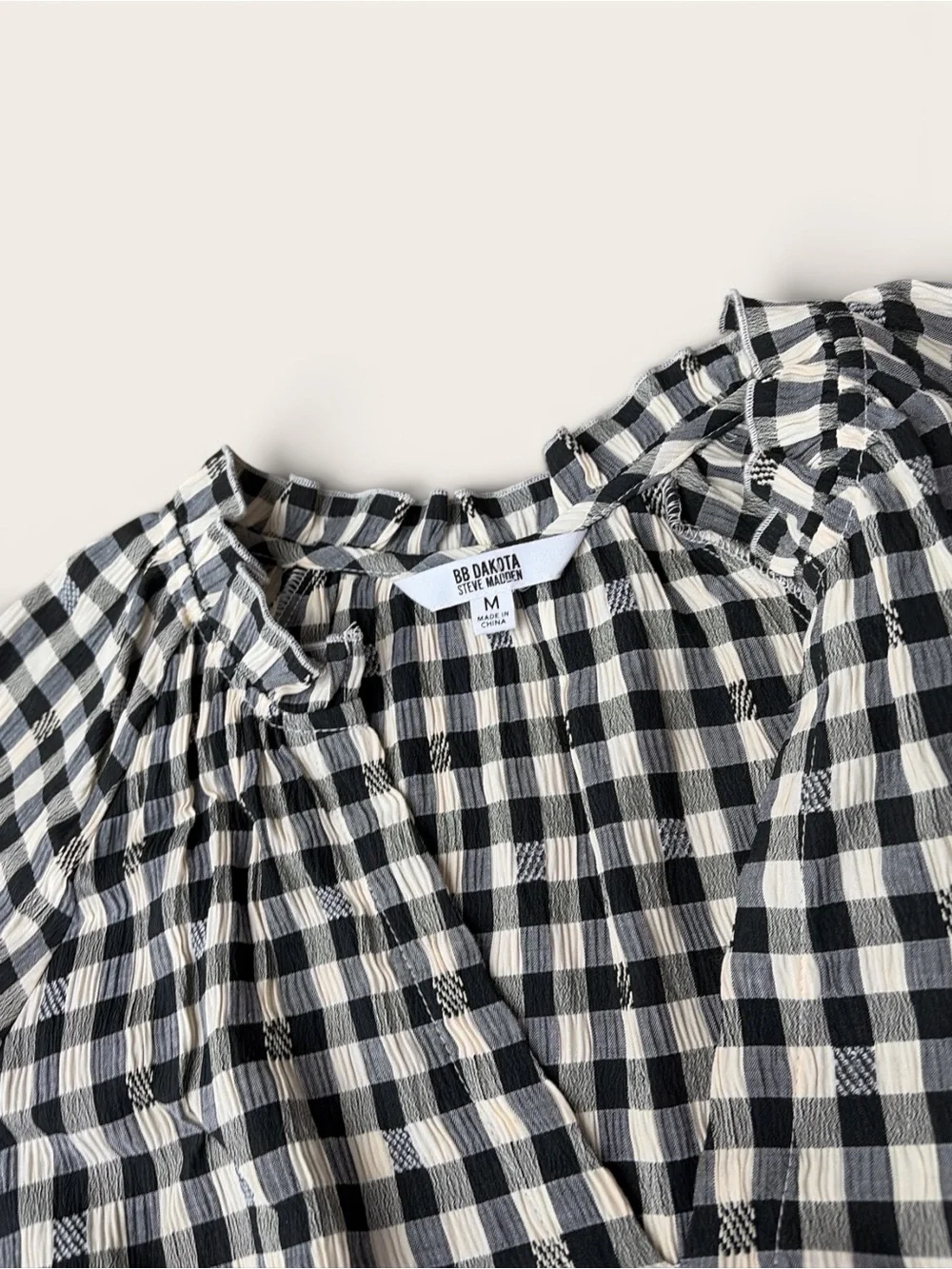 Steve Madden Gingham Tiered dress - Black & White